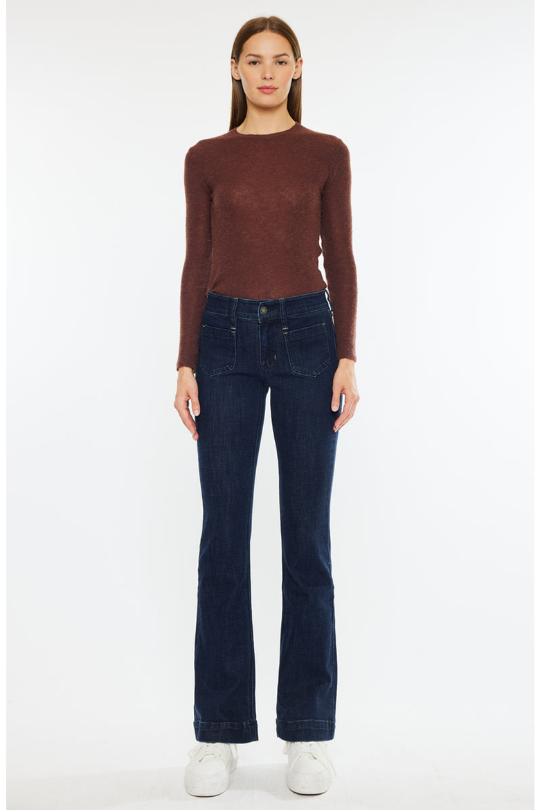 Star Mid Rise Bootcut Jeans, Main, color, Super Dark Blue
