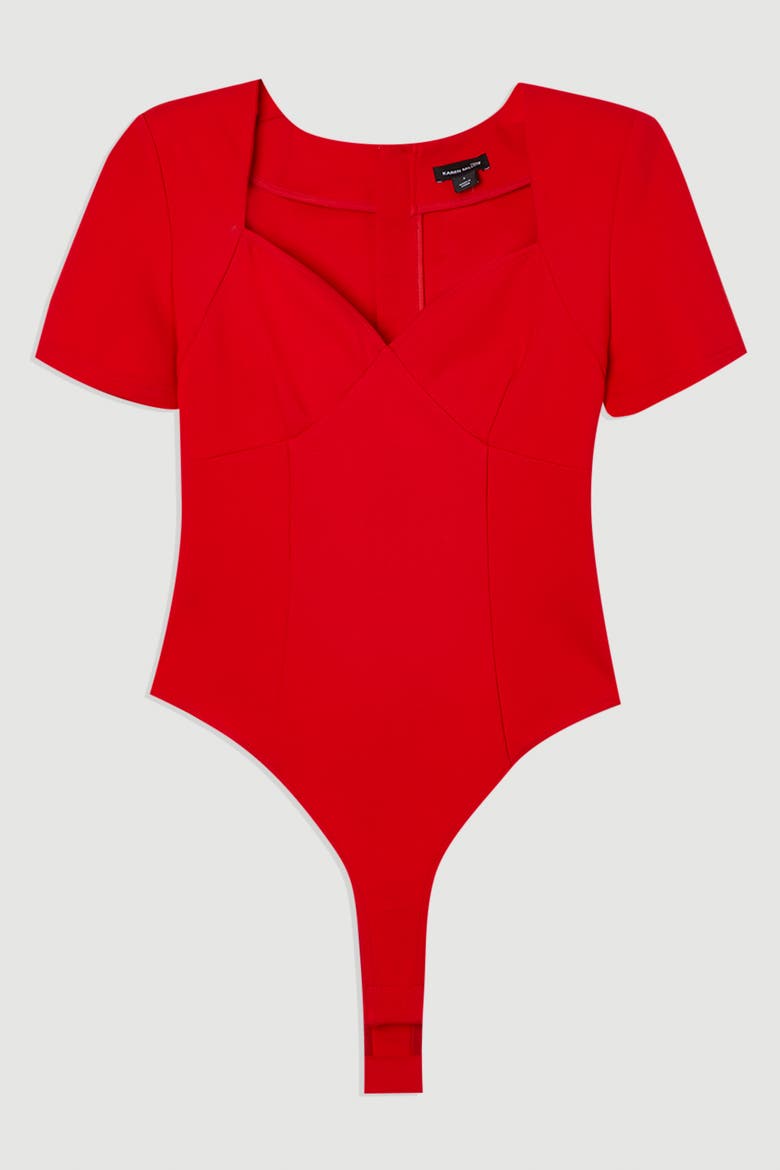 Sweetheart Neckline Bodysuit, Alternate, color, Red