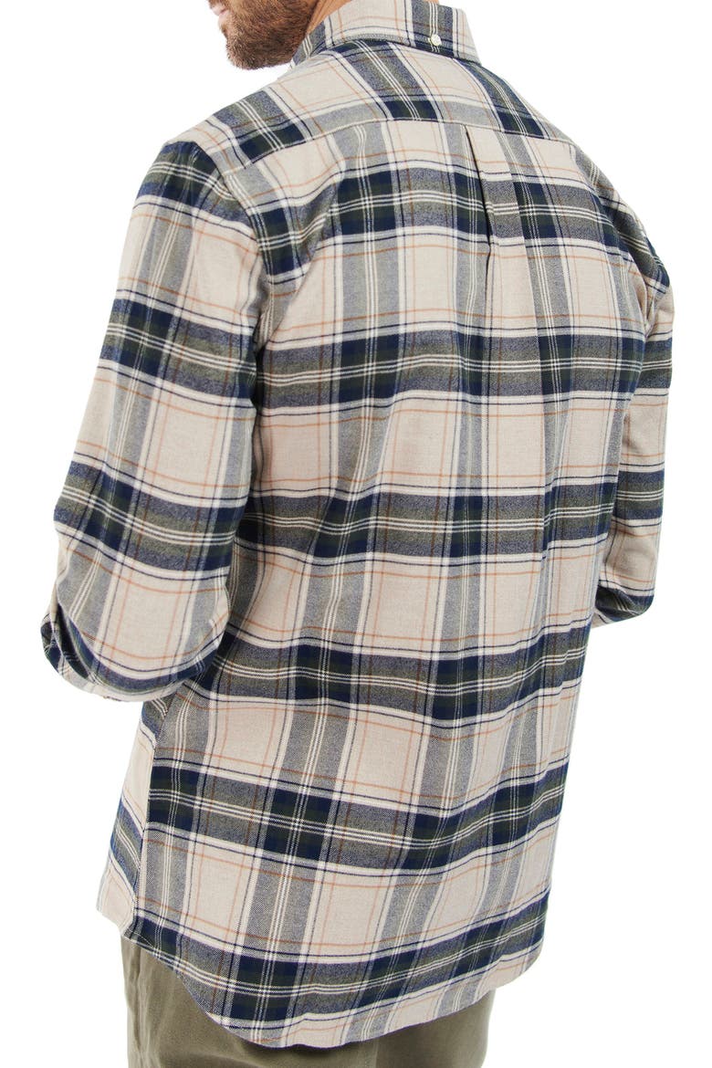 Betsom Tailored Fit Plaid Cotton Button-Down Shirt, Alternate, color, STONE