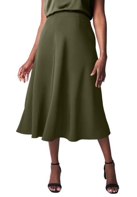 Bi-Stretch Swing Skirt (Plus)