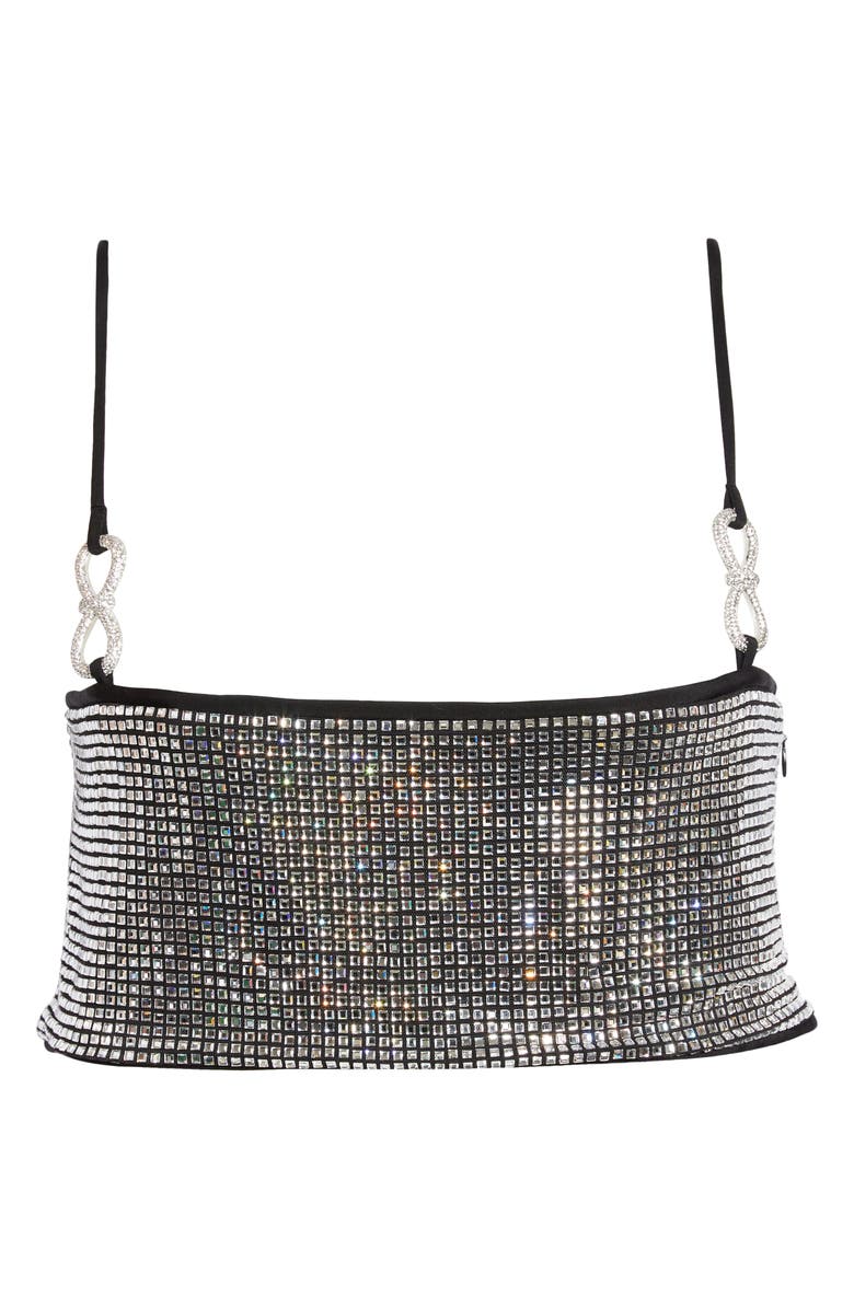Mach & Mach Crystal Mesh Crop Top, Alternate, color, 