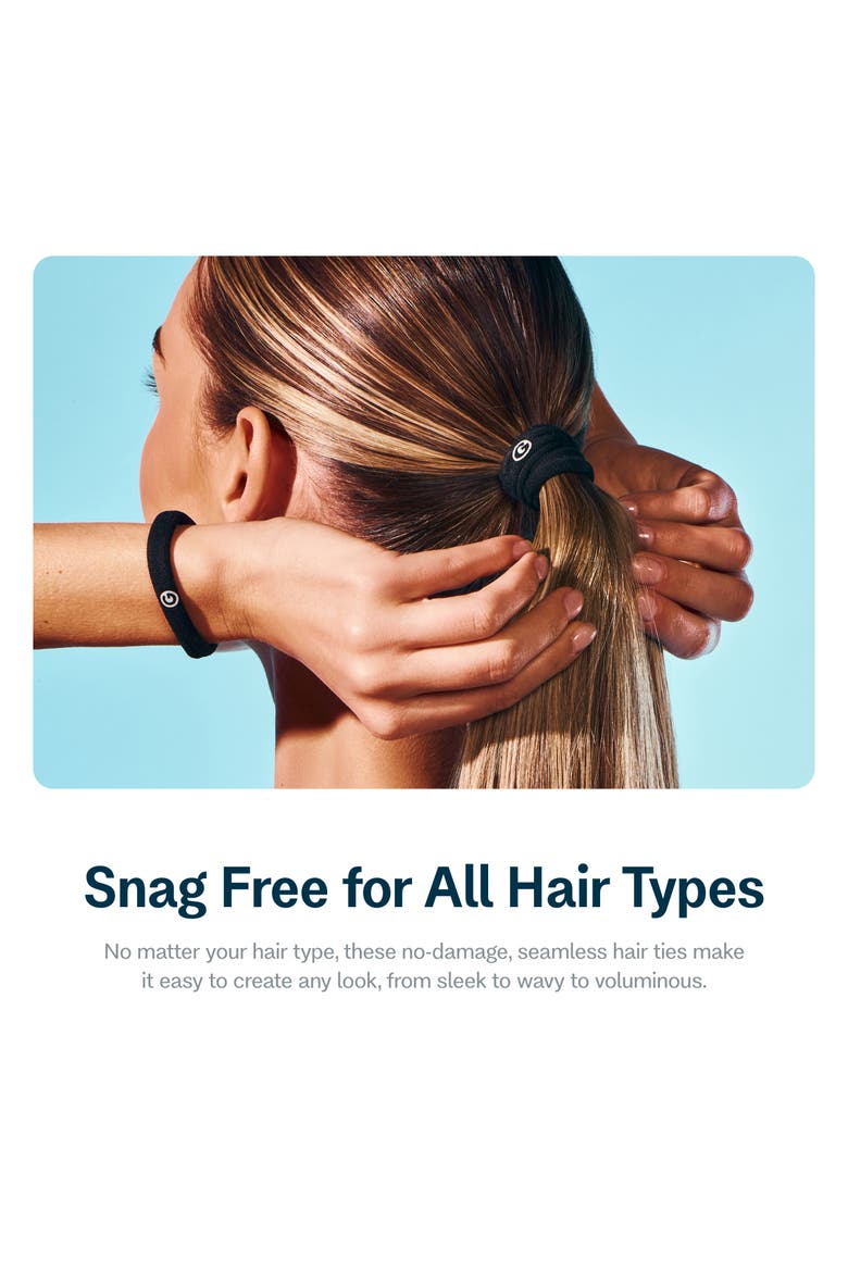 Hair Ties in 5 Sizes, Bands Fitting Kit, Alternate, color, Black