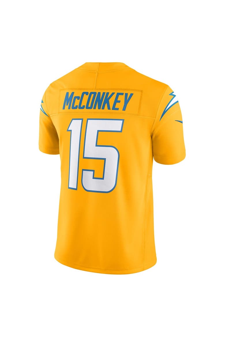 Men's Nike Ladd McConkey Gold Los Angeles Chargers Alternate Charger Power Vapor F.U.S.E. Limited Jersey, Alternate, color, Gold