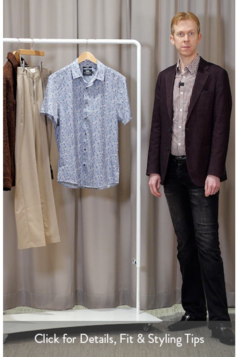 Slim Fit Antique Floral Short Sleeve Performance Button-Up Shirt video