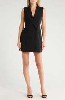Good American Luxe Suiting Executive Sleevleess Blazer Dress