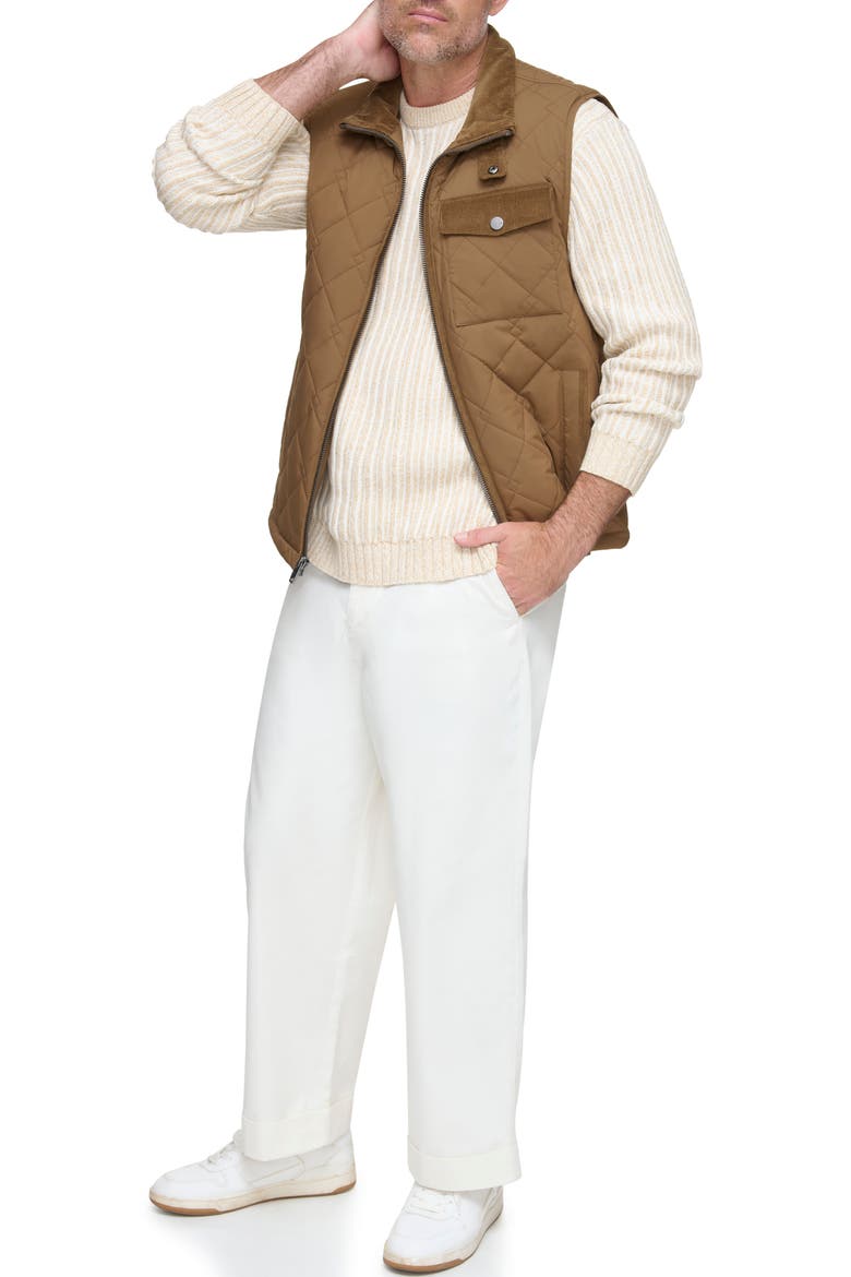 Barnet Water Resistant Quilted Vest, Alternate, color, SEPIA