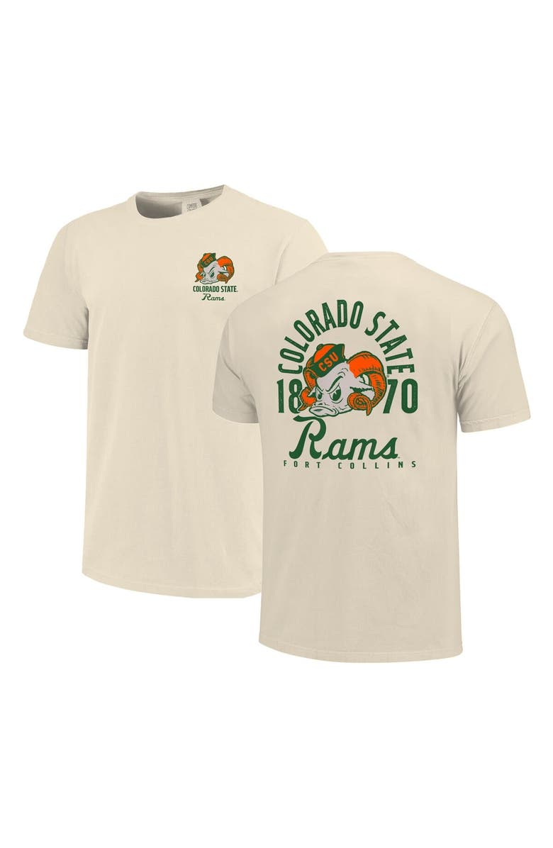 IMAGE ONE Men's Cream Colorado State Rams Comfort Colors Mascot Overlay T-Shirt, Main, color, 