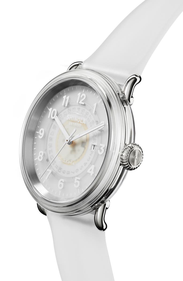 Shinola Detrola The Middle Child Silicone Strap Watch, 43mm, Alternate, color,