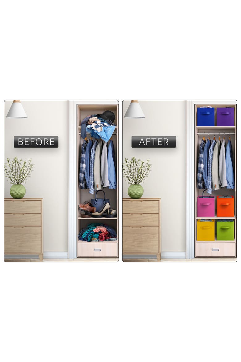 6-Pack Collapsible Storage Cubes, Alternate, color, RAINBOW MULTICOLORED