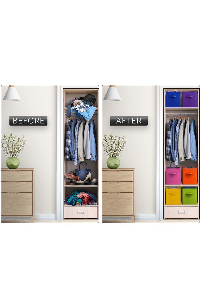 SORBUS 6-Pack Collapsible Storage Cubes, Alternate, color, Rainbow Multicolored