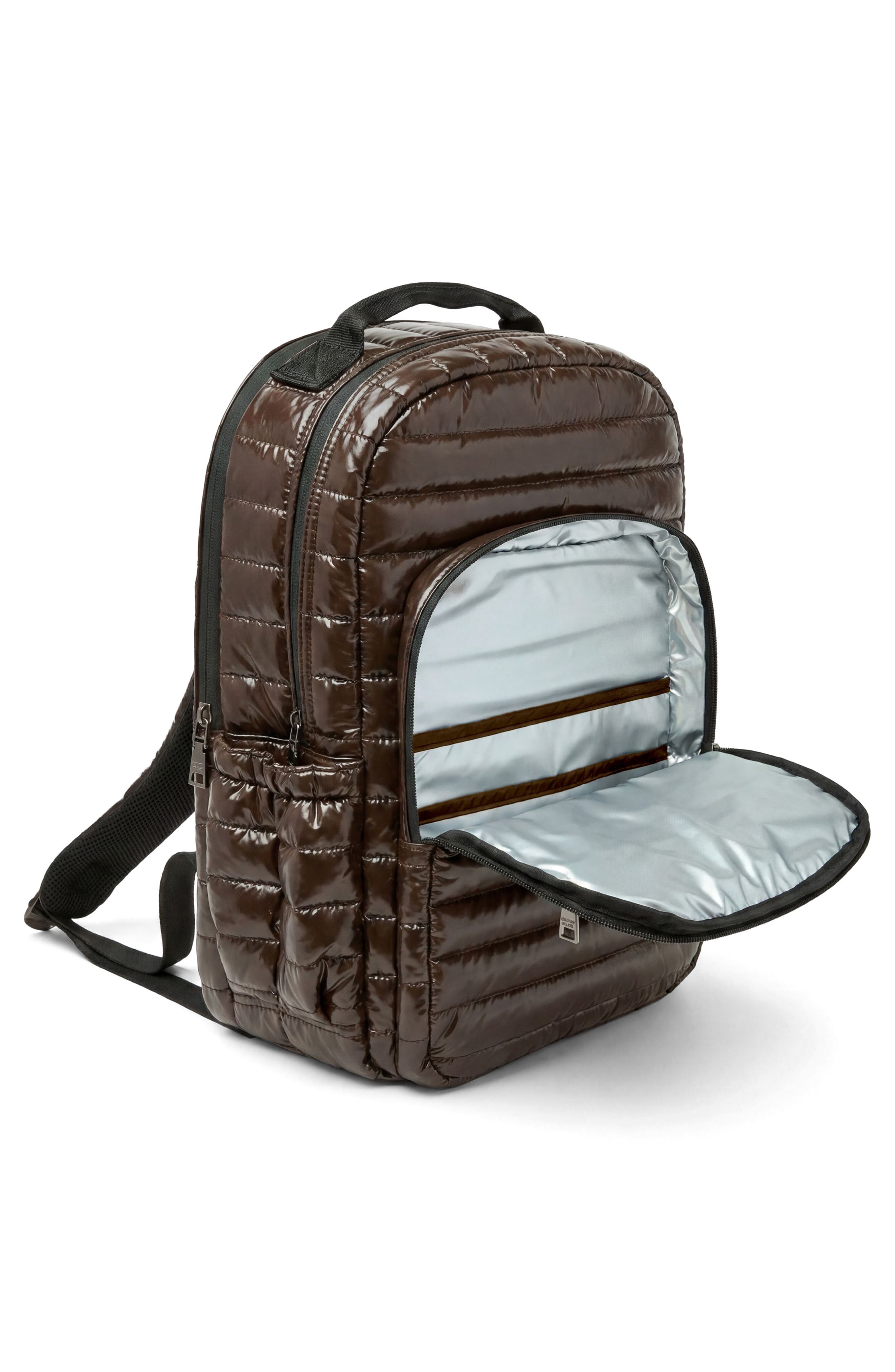 Headliner Quilted Backpack, Alternate, color, GLOSSY CHOCOLATE