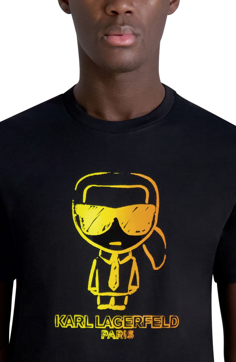 KARL LAGERFELD PARIS Outline Karl Character Cotton Graphic T-Shirt, Alternate, color,