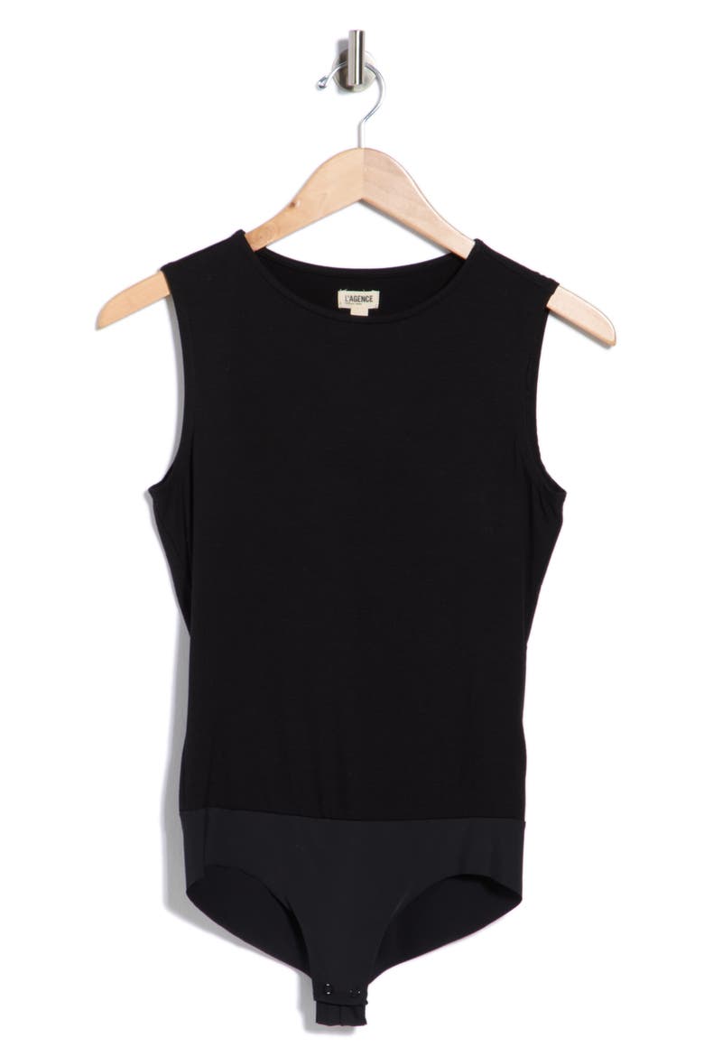 Amia Sleeveless Bodysuit, Alternate, color, BLACK