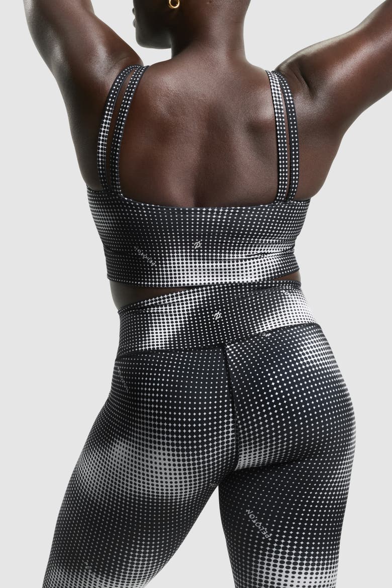 Cadent Strappy Open Back Bra, Alternate, color, Halftone Black Print