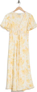 WAYF Puff Sleeve Midi Dress