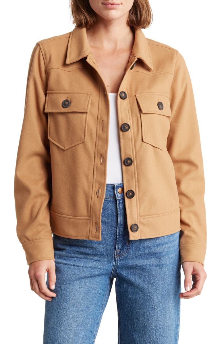 MELLODAY Button-Down Shirt Jacket, Main, color, 
