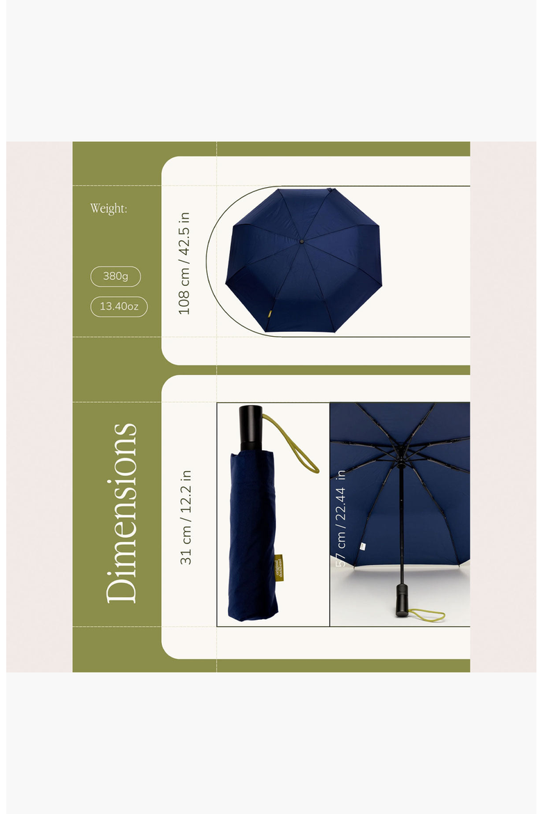 Compact Umbrella with Automatic Open-Close Function, Alternate, color, Navy