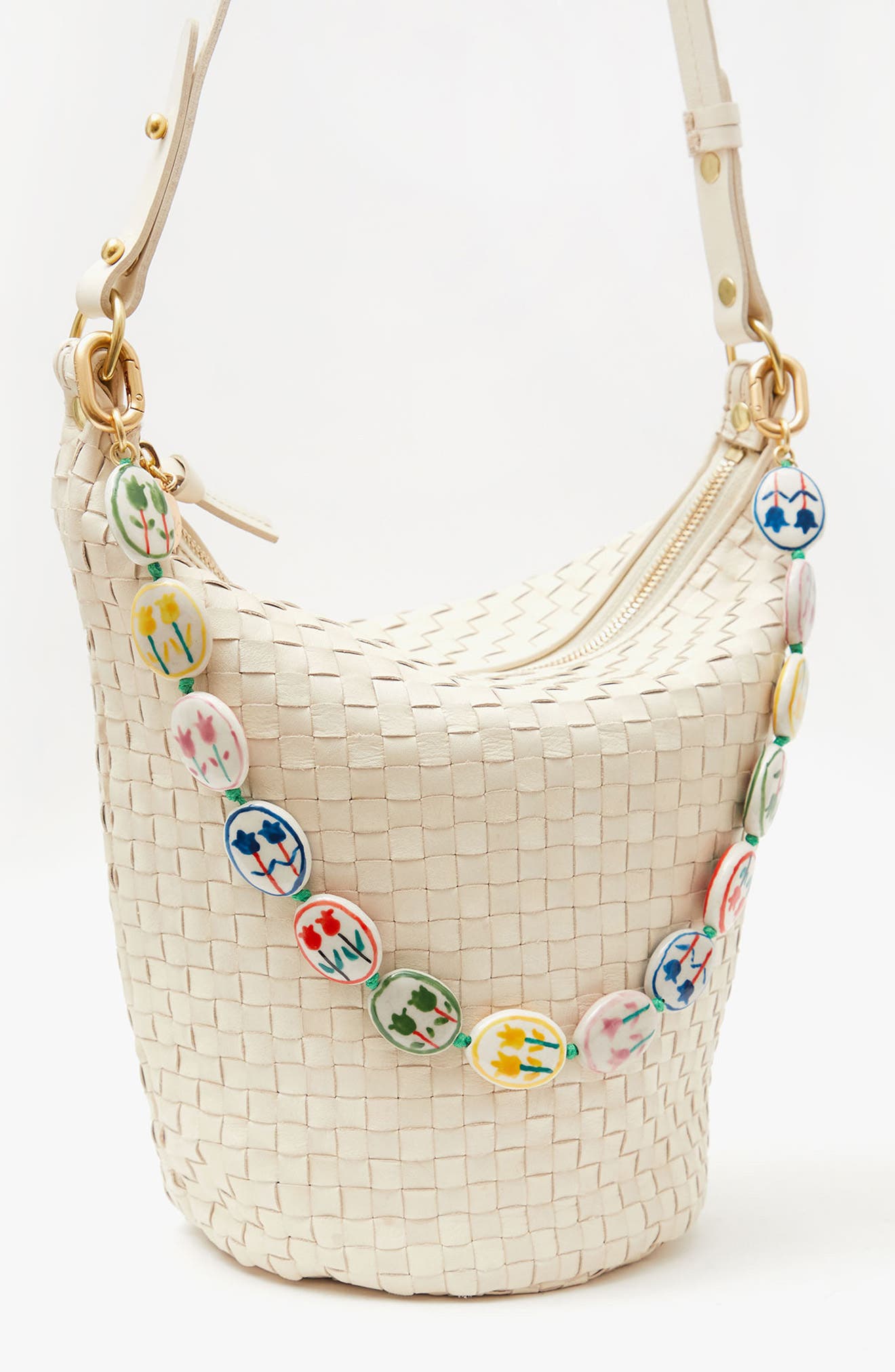 Clare V. Porcelain Flower Shortie Strap, Alternate, color, Multi Color