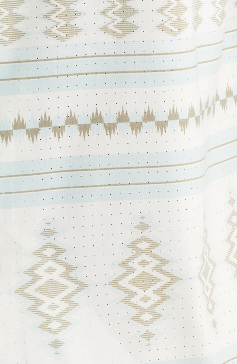 DARK SEAS Palmetto Geo Pattern Cotton Camp Shirt, Alternate, color, Off-White/ Blue