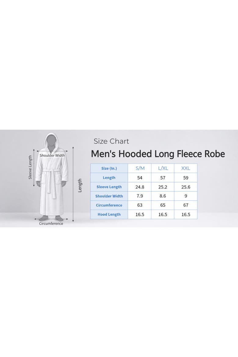 Men's Hooded Long Fleece Robe, Alternate, color, Forest Green