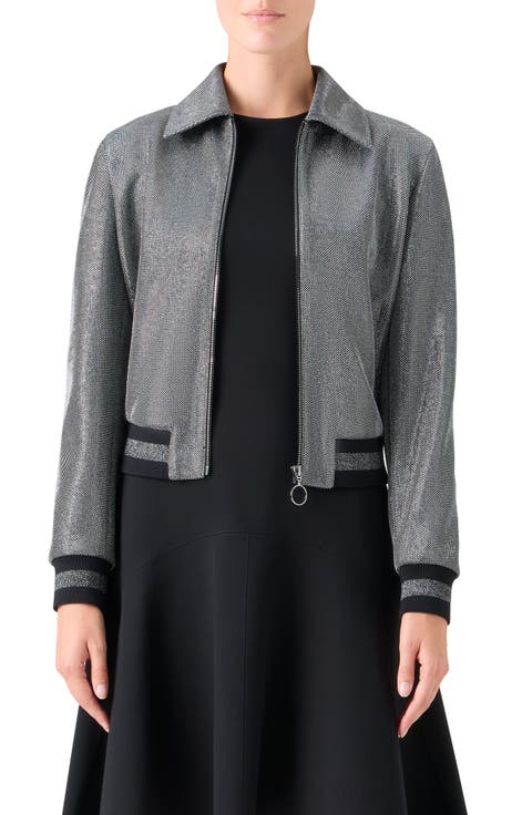 Crystal Embellished Bomber Jacket