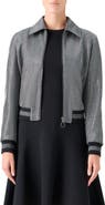 Akris punto Metallic Bird's Eye Knit Bomber Jacket