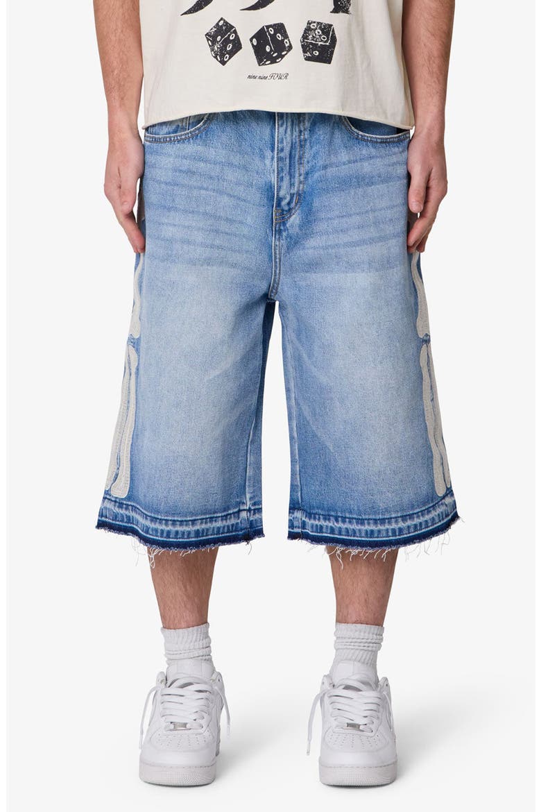 Ultra Baggy Bone Denim Shorts, Main, color, BLUE
