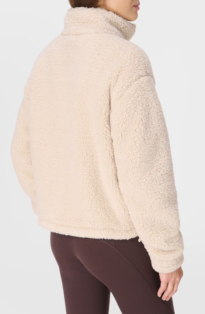 Sweaty Betty Canyon Front Zip High Pile Fleece Jacket, Alternate, color, Barley Beige