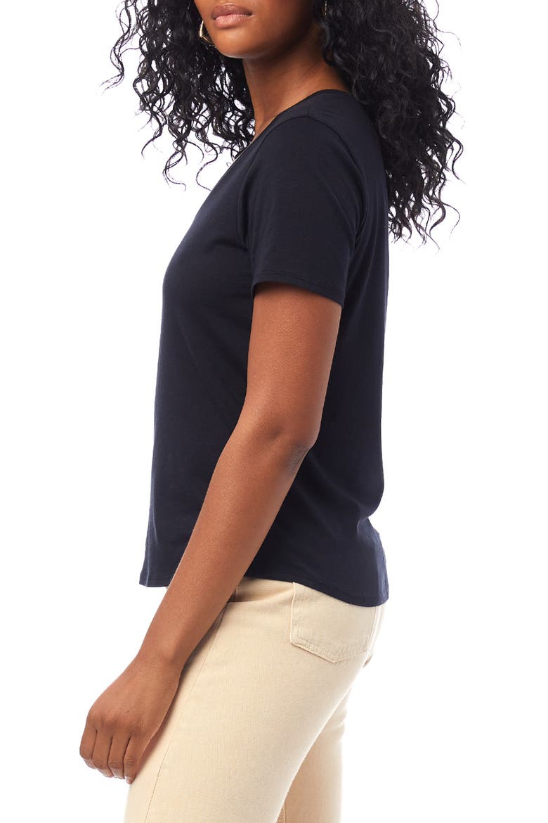 Organic Cotton V-Neck T-Shirt, Alternate, color, TRUE BLACK
