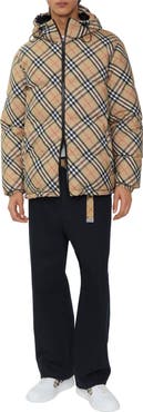 Burberry Reversible Check Hooded Puffer Jacket