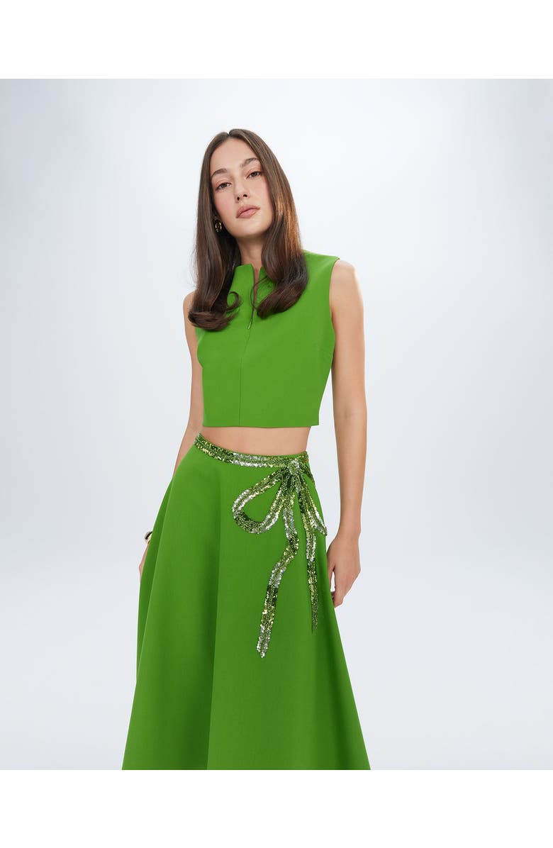 THEO The Label Harmonia Zipped Front Top, Alternate, color, Rewild Green