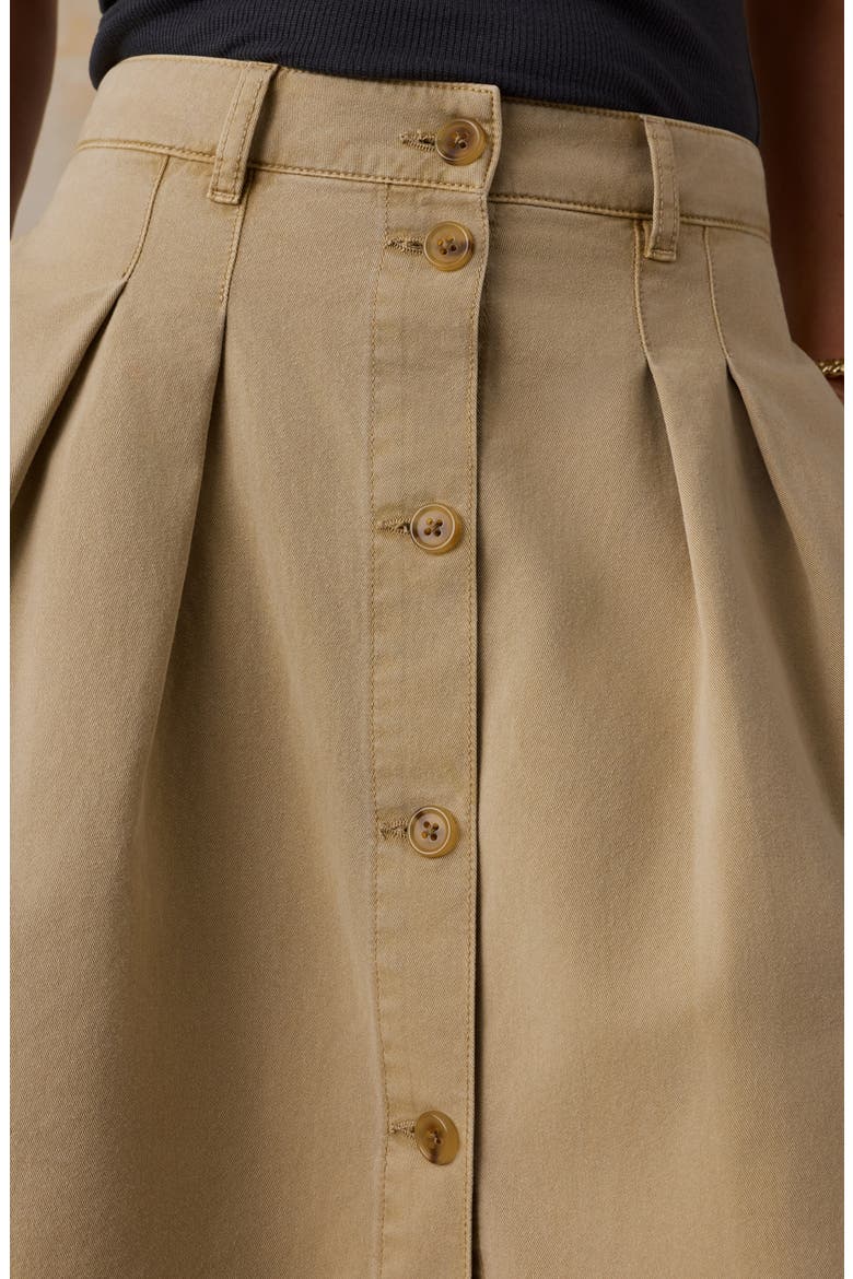 Seafarer Organic Cotton Chino Maxi Skirt, Alternate, color, KHAKI