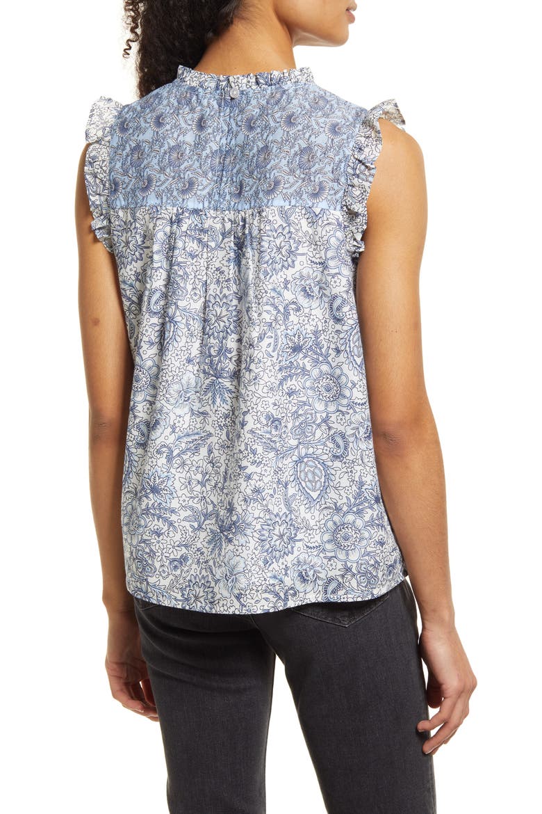 Tisbury Floral Cotton Voile Blouse, Alternate, color, SNOW WHITE VINEYARD FLORAL