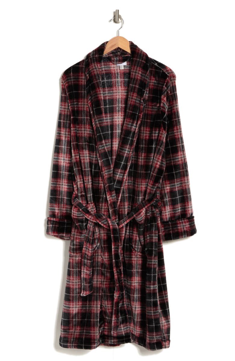 NORDSTROM RACK Patterned Plush Robe, Alternate, color, 
