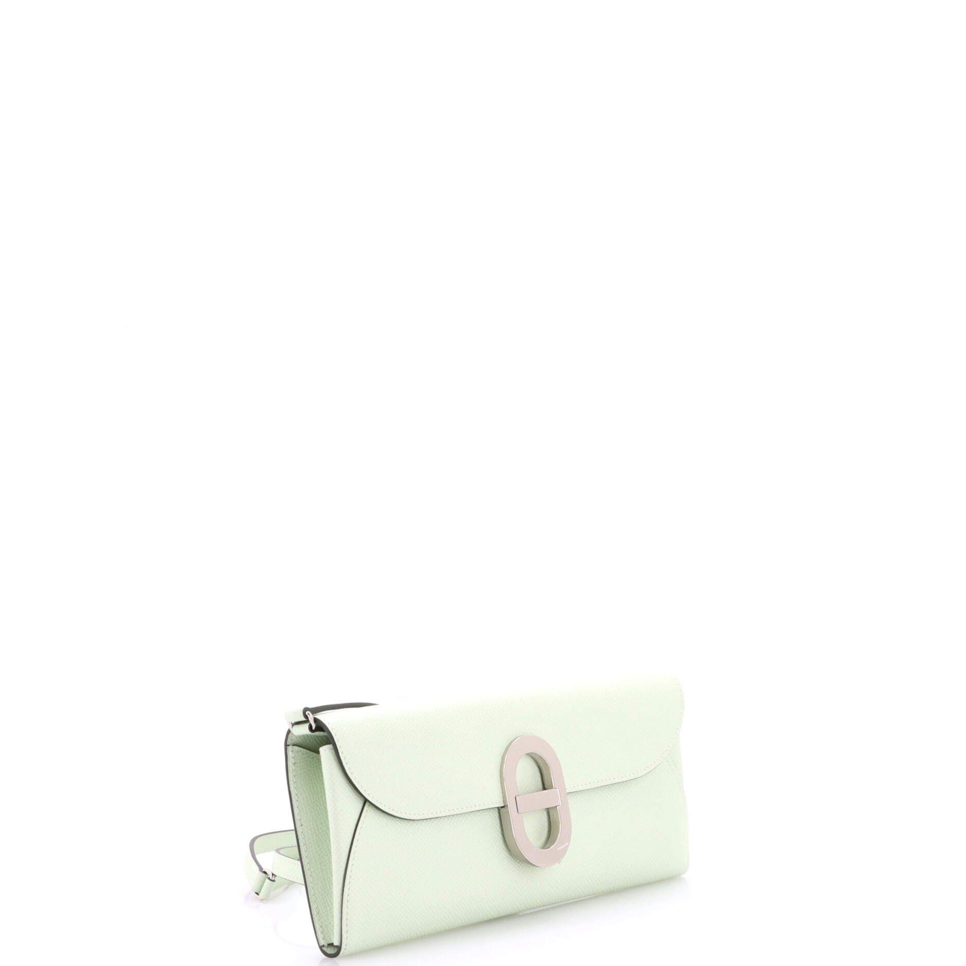 Pre-Owned Hermes Chaine d'Ancre To Go Wallet Epsom, Alternate, color, Vert Peppermint