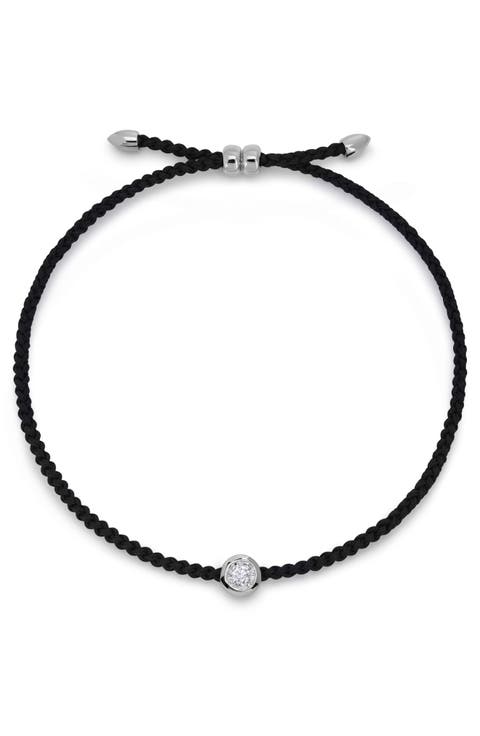 Lab Grown Diamond Solitaire Cord Bracelet
