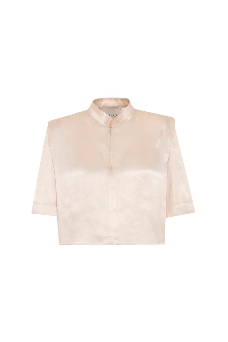 Phaenna Shoulder Pleat Tee, Alternate, color, Ivory