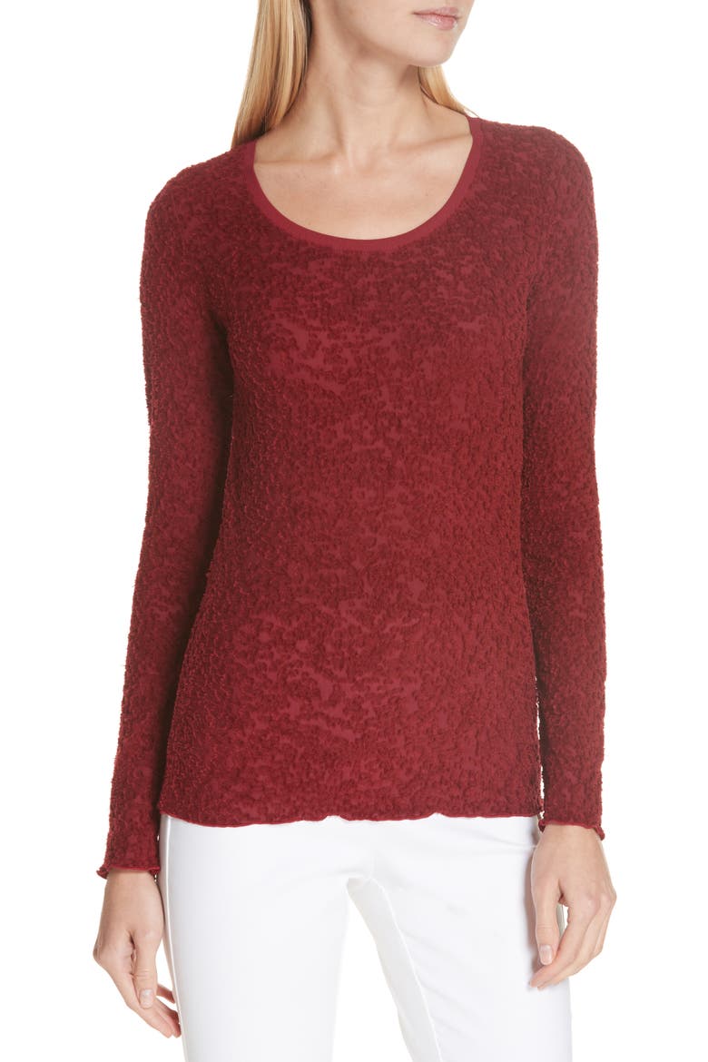 Collier Jacquard Top, Main, color, DEEP BERRY
