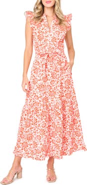 GIBSONLOOK Ruffle Print Maxi Dress