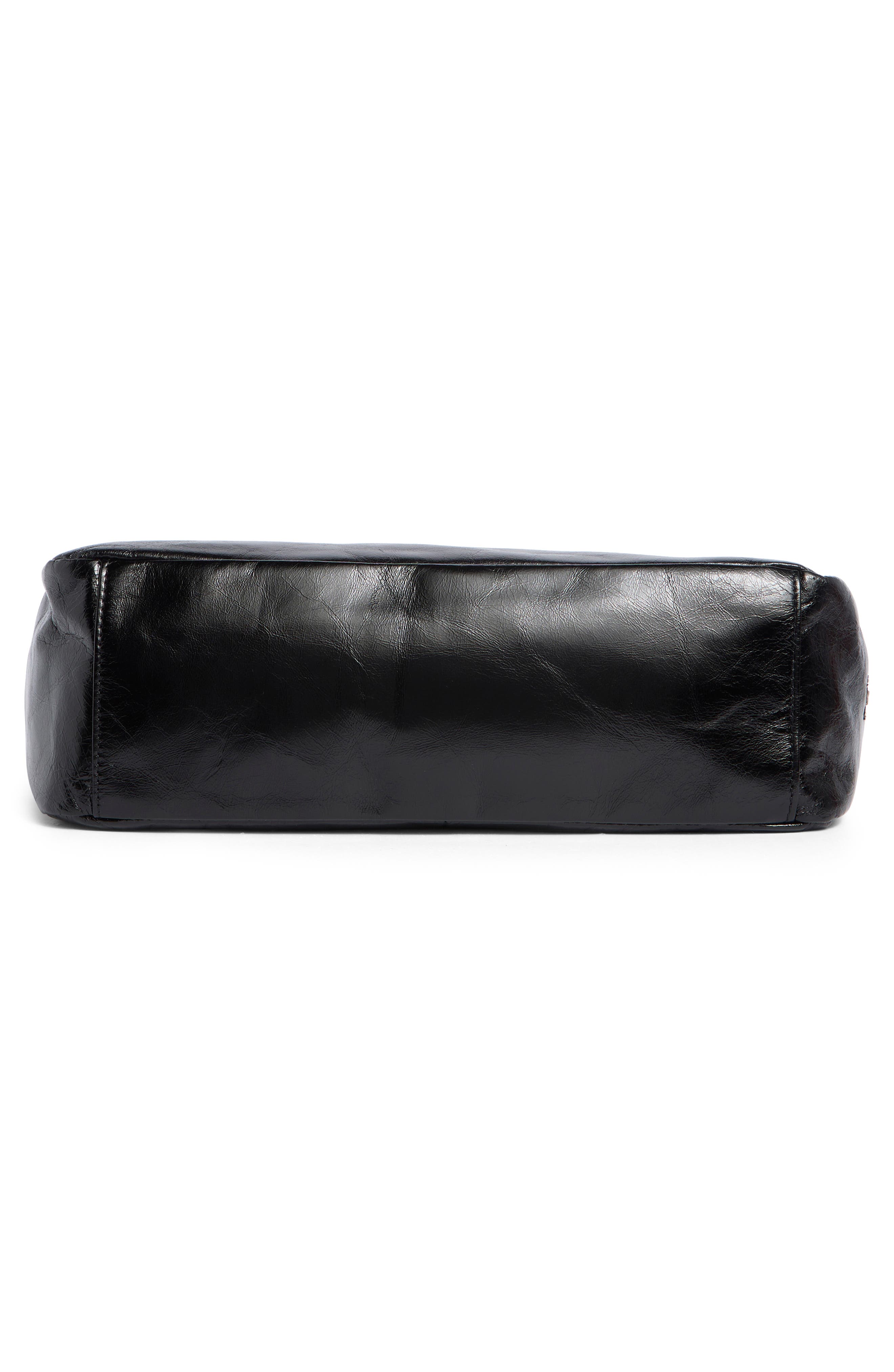 Delilah Leather Shoulder Bag, Alternate, color, BLACK