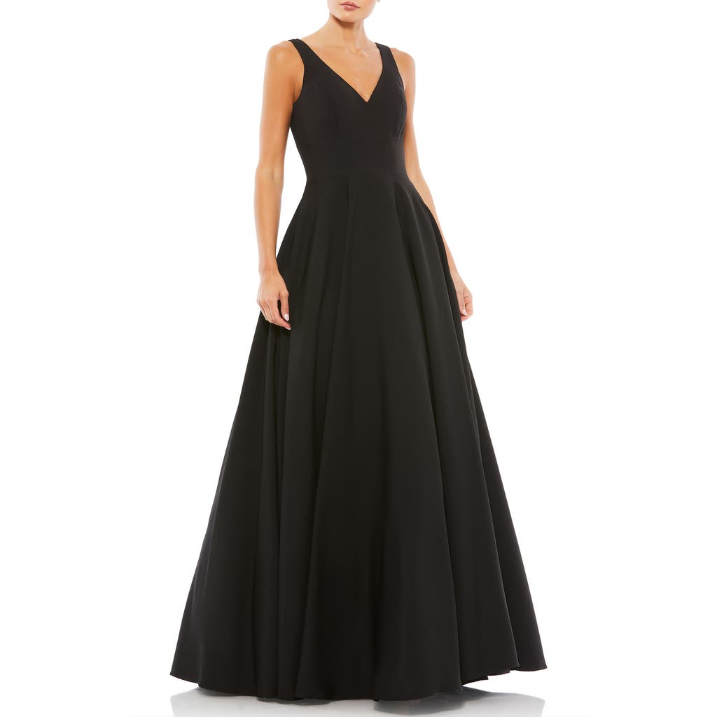Mac Duggal Classic Sleeveless A-line Gown Dress In Black In Black