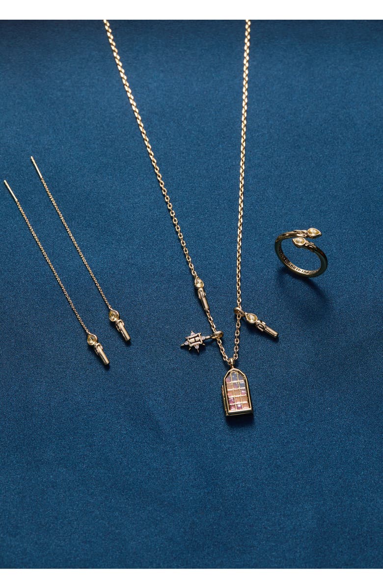 Alex and Ani Harry Potter Great Hall Candle Threader Earrings, Alternate, color, Gold