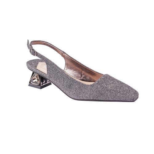 Lady Couture Jewel Heel Slingback Pump In Gray