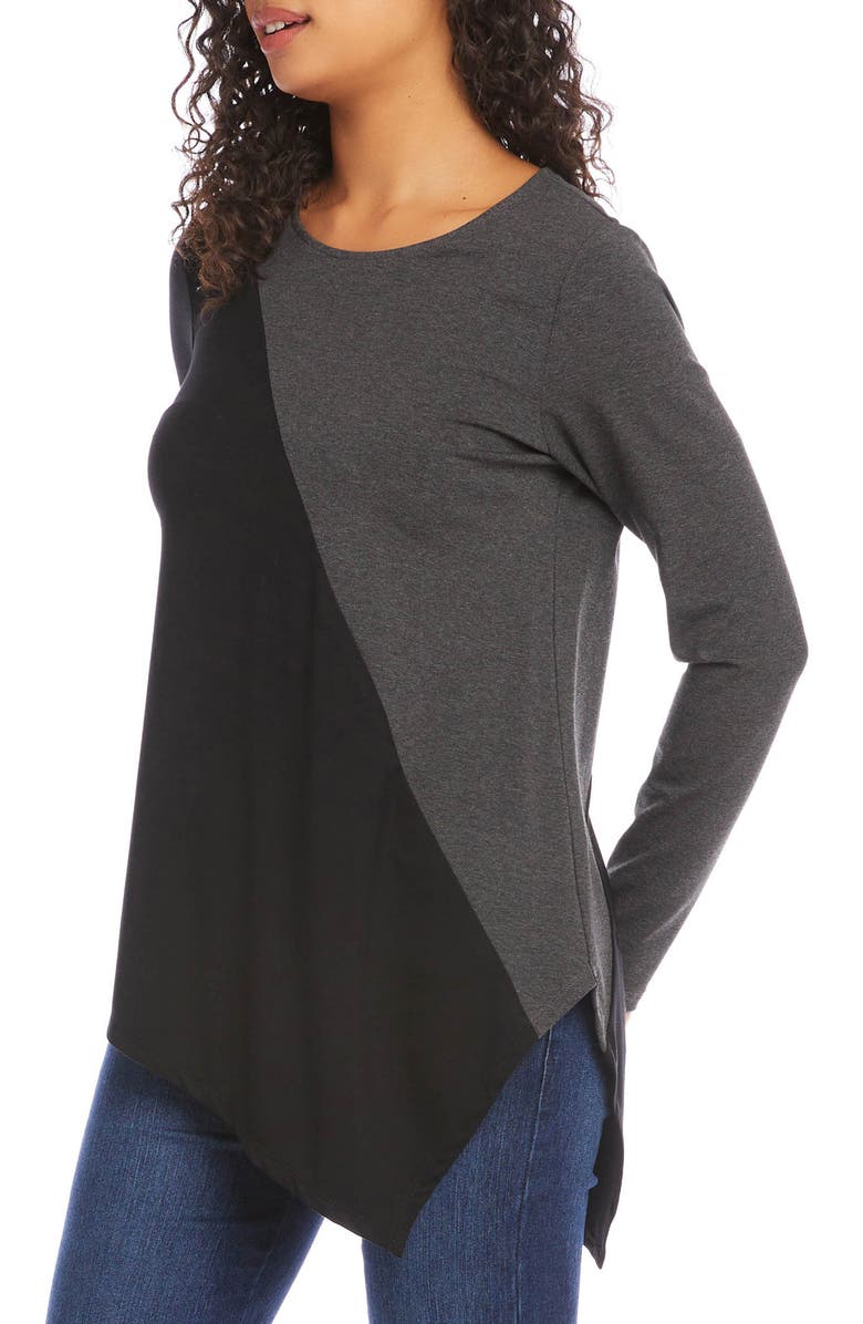 Karen Kane Colorblock Asymmetric Top, Alternate, color, 
