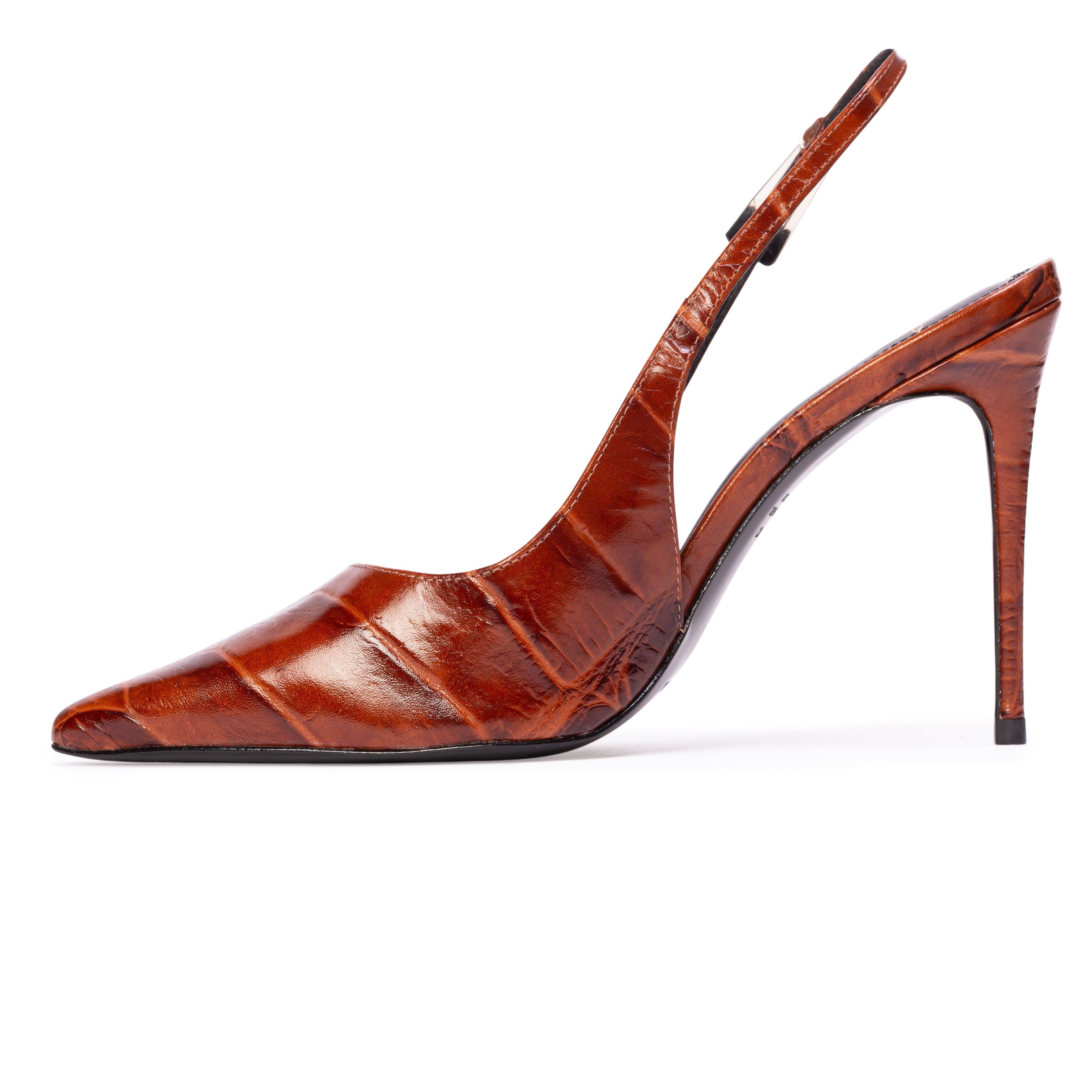 Branca 100 Slingback Pump, Alternate, color, Cappuccino Croc
