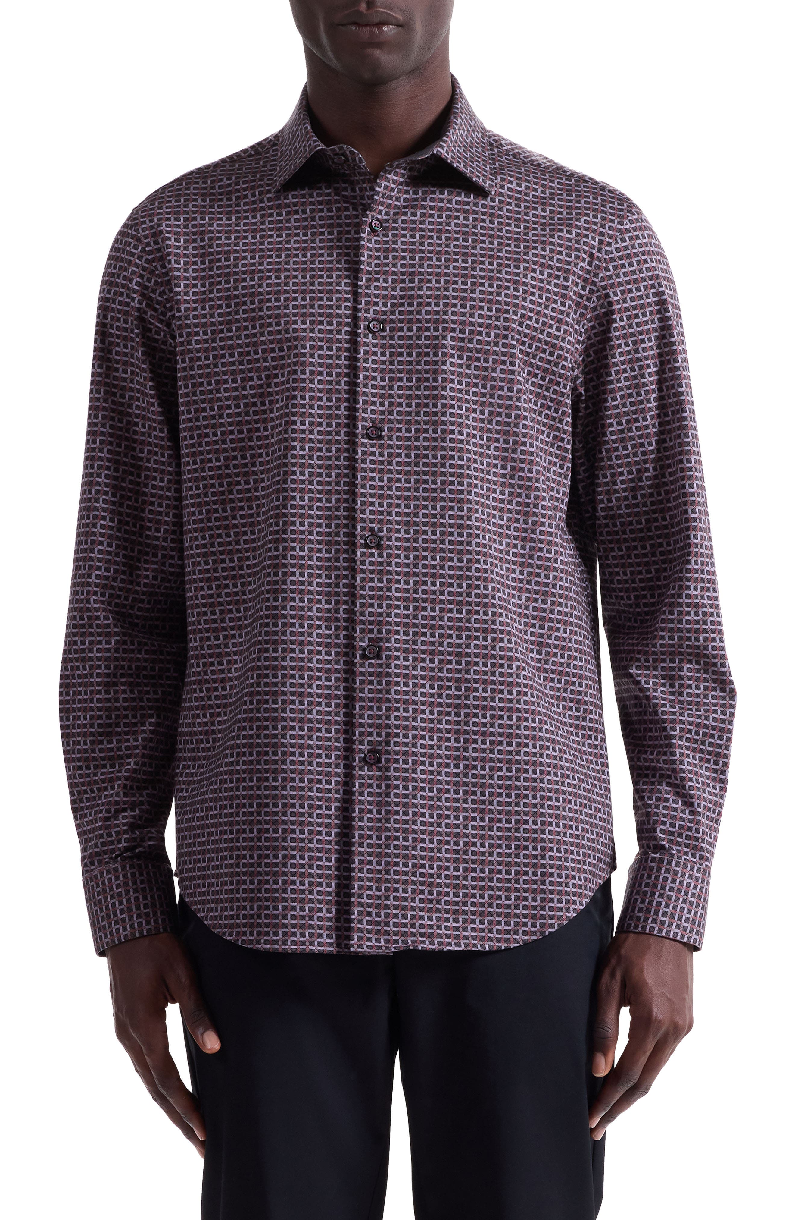 Bugatchi Jimmy OoohCotton® Check Button-Up Shirt