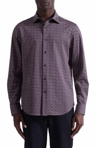 Bugatchi Jimmy OoohCotton® Check Button-Up Shirt