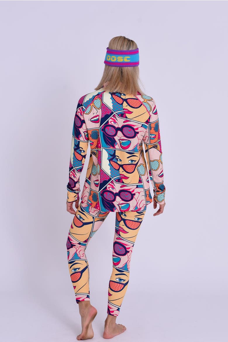 Baselayer Leggings  - Comic Book Candy Women's, Alternate, color, multi-colour