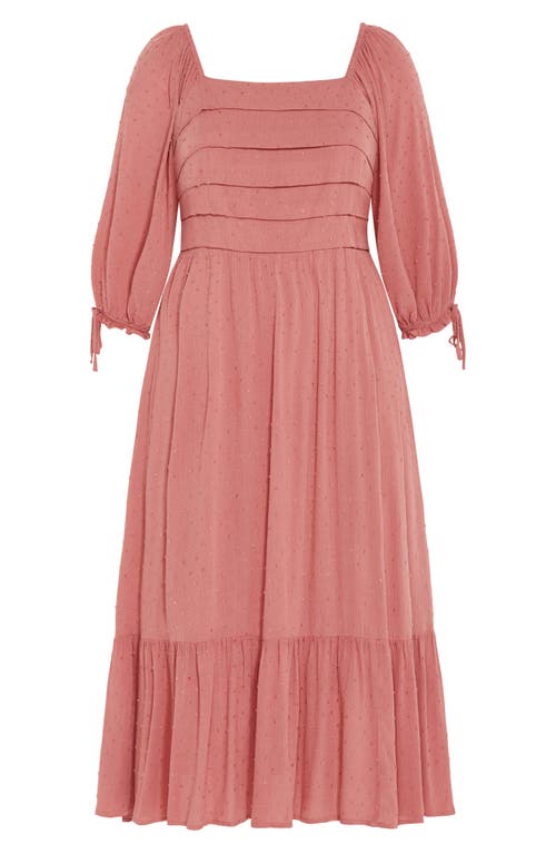 City Chic The Ally Clip Dot Maxi Dress In Pink
