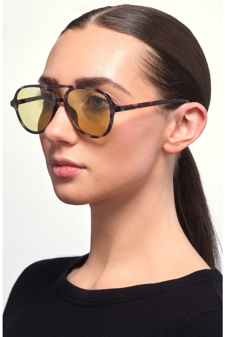 Aviator Sunglasses, Alternate, color, TORT- YELLOW